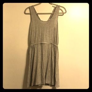 Cross-back striped dress